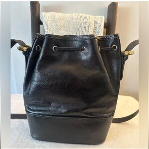 LOEWE Shoulder Bag Crossbody Backt Anagram Lamb Leather Black